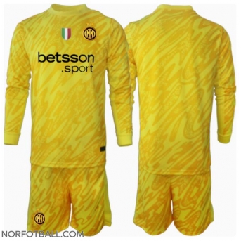 Billige Fotballdrakt Inter Milan Keeper Replika Bortedraktsett Barn 2024-25 Langermet (med bukser)